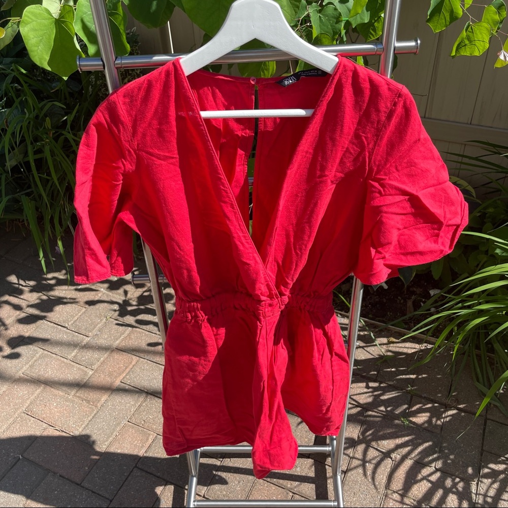 Zara bright red jumpsuit